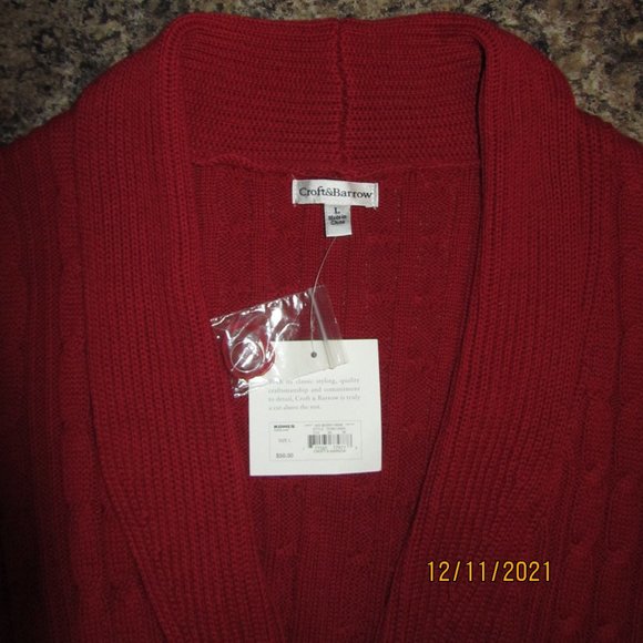 Women's Croft & Barrow Berry Wine Sweater Size Large NWT-$50.00 - Picture 7 of 7